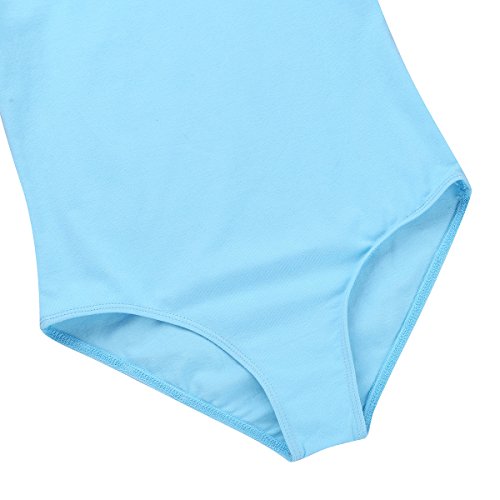 IEFIEL Vestido de Danza Ballet Maillot de Danza Gimnasia Leotardo de Patinaje Body Clásico +Falda Tul para Niñas 2-12años Azul 10-12 años