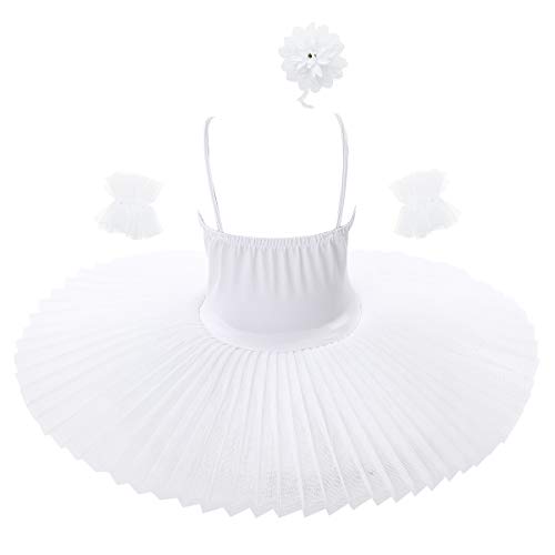 IEFIEL Vestido Maillot de Danza Ballet Cisne Niña Leotardo Gimnasia Clásico Con Tutú Princesa Body Elegante de Baile Disfraz Bailarina Lentejuelas Actuación Blanco A 5-6 años IEFIEL Vestido Maillot de Danza Ballet Cisne Niña Leotardo Gimnasia Clásico Con Tutú Princesa Body Elegante de Baile Disfraz Bailarina Lentejuelas Actuación Blanco A 5-6 años