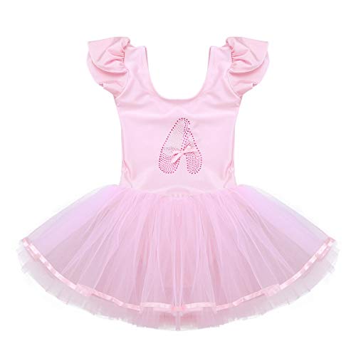 IEFIEL Vestido Maillot Tutú de Ballet Danza para Niñas Ropa de Bailarina Disfraz de Princesa Fiesta Carnaval Rosa 3-4 años IEFIEL Vestido Maillot Tutú de Ballet Danza para Niñas Ropa de Bailarina Disfraz de Princesa Fiesta Carnaval Rosa 3-4 años