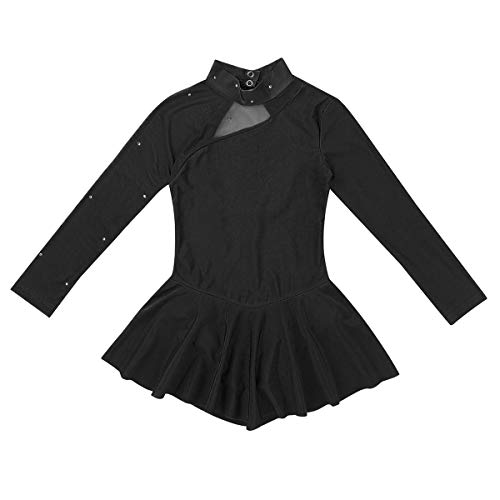 dPois Vestido Patinaje Artistico Niña Maillot Ballet Manga Larga Traje de  Danza Princesa de Encaje Maillot Gimnasia Leotardo con Falda Disfraz