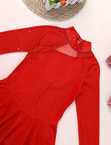 IEFIEL Vestido Princesa de Patinaje sobre Hielo para Niña Tutu Leotardo Gimnasia Maillot Ballet Manga Larga Ritmica Artístico Disfraz Bailarina Rojo A 8 años IEFIEL Vestido Princesa de Patinaje sobre Hielo para Niña Tutu Leotardo Gimnasia Maillot Ballet Manga Larga Ritmica Artístico Disfraz Bailarina Rojo A 8 años