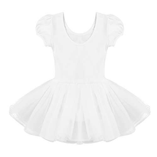 IEFIEL Vestido Tutú de Princesa para Niña Vestido de Danza Ballet Manga Corta Disfraz de Bailarina Elástica con Braguita Interior Maillot Gimnástico Traje de Patinaje Blanco A 2-3 años IEFIEL Vestido Tutú de Princesa para Niña Vestido de Danza Ballet Manga Corta Disfraz de Bailarina Elástica con Braguita Interior Maillot Gimnástico Traje de Patinaje Blanco A 2-3 años