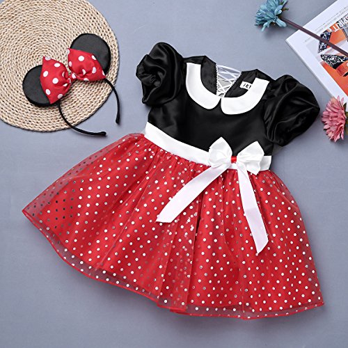 IEFIEL Vestidos Princesa de Fiesta Bebés Niñas Vestido Tutú Lunares de Danza Ballet con Diadema Ropa Infantil Conjuntos de Niña 1-8Años Disfraz Carnaval Navidad Rojo A 18-24 Meses IEFIEL Vestidos Princesa de Fiesta Bebés Niñas Vestido Tutú Lunares de Danza Ballet con Diadema Ropa Infantil Conjuntos de Niña 1-8Años Disfraz Carnaval Navidad Rojo A 18-24 Meses