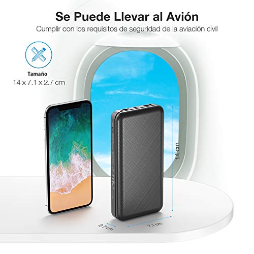 IEsafy Batería Externa 26800mAh Power Bank con 2 Salida y 2 Entrada Cargador Movil Portátil para Xiaomi Redmi Samsung Huawei y más Smartphone