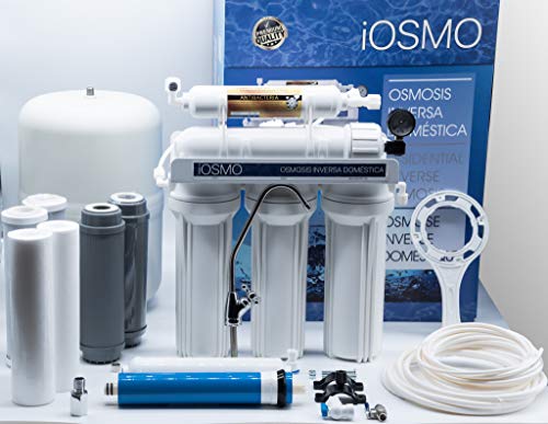 iFONT Equipo de Ósmosis Inversa Domestica iOSMO | Ósmosis Inversa 5 Etapas + 2 Recambio Filtros | Filtros y Membrana Universales | Diseño Exclusivo (Fabricante: Hidro-Water S.L)