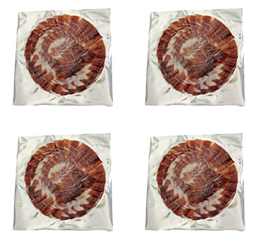 IGLESIAS - 4 sobres de Jamón de cebo ibérico 50% raza ibérica Cortado a Cuchillo de 70g (280g)