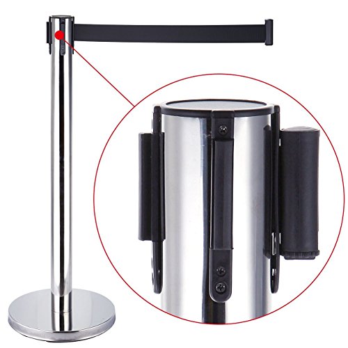 Iglobalbuy 4 X Acero inoxidable postes separadores con cinta extensible retráctil de multitudes con 2 M Correa Iglobalbuy 4 X Acero inoxidable postes separadores con cinta extensible retráctil de multitudes con 2 M Correa