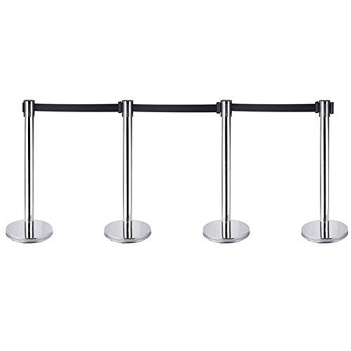 Iglobalbuy 4 X Acero inoxidable postes separadores con cinta extensible retráctil de multitudes con 2 M Correa Iglobalbuy 4 X Acero inoxidable postes separadores con cinta extensible retráctil de multitudes con 2 M Correa