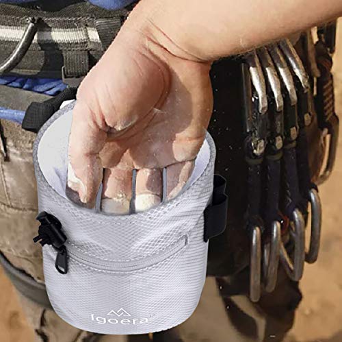 Igoera Bolsa magnesio Escalada, magnesera Robusta y Resistente al Polvo, Incl. cinturón de sujeción Ajustable, Chalk Bag para Mayor sujeción y Seguridad (Gris) Igoera Bolsa magnesio Escalada, magnesera Robusta y Resistente al Polvo, Incl. cinturón de sujeción Ajustable, Chalk Bag para Mayor sujeción y Seguridad (Gris)