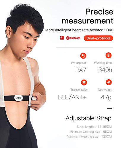 iGPSPORT HR40 Monitor Sensor de Frecuencia Cardíaca Correa para el pecho Bluetooth y ANT + para Correr Ciclismo Gimnasio iGPSPORT HR40 Monitor Sensor de Frecuencia Cardíaca Correa para el pecho Bluetooth y ANT + para Correr Ciclismo Gimnasio