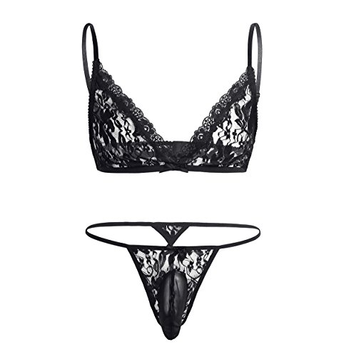 iiniim 2 Piezas Sujetador Tanga de Encaje Ropa Erótica Hombre Conjunto Sissy Ropa Interior Sexy Tops Gay Bikinis Push Up para Hombres Adultos Negro XL iiniim 2 Piezas Sujetador Tanga de Encaje Ropa Erótica Hombre Conjunto Sissy Ropa Interior Sexy Tops Gay Bikinis Push Up para Hombres Adultos Negro XL