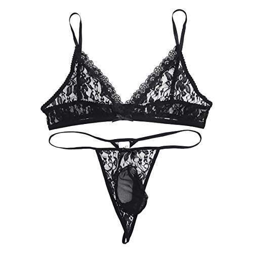 iiniim 2 Piezas Sujetador Tanga de Encaje Ropa Erótica Hombre Conjunto Sissy Ropa Interior Sexy Tops Gay Bikinis Push Up para Hombres Adultos Negro XL iiniim 2 Piezas Sujetador Tanga de Encaje Ropa Erótica Hombre Conjunto Sissy Ropa Interior Sexy Tops Gay Bikinis Push Up para Hombres Adultos Negro XL