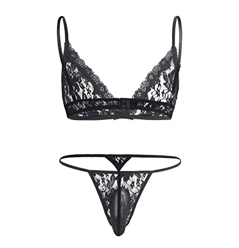 iiniim 2 Piezas Sujetador Tanga de Encaje Ropa Erótica Hombre Conjunto Sissy Ropa Interior Sexy Tops Gay Bikinis Push Up para Hombres Adultos Negro XL iiniim 2 Piezas Sujetador Tanga de Encaje Ropa Erótica Hombre Conjunto Sissy Ropa Interior Sexy Tops Gay Bikinis Push Up para Hombres Adultos Negro XL