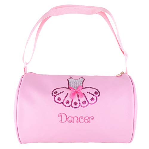 iiniim Bolsa de Ballet Deporte Niña Bolsa Infantil Danza Lentejuelas Brillante Tote Bandolera Mochila Personalizada Bordada Princesa Baile Bailarina Ejercicio Gimnasia Fieness Gym Rosa One Size