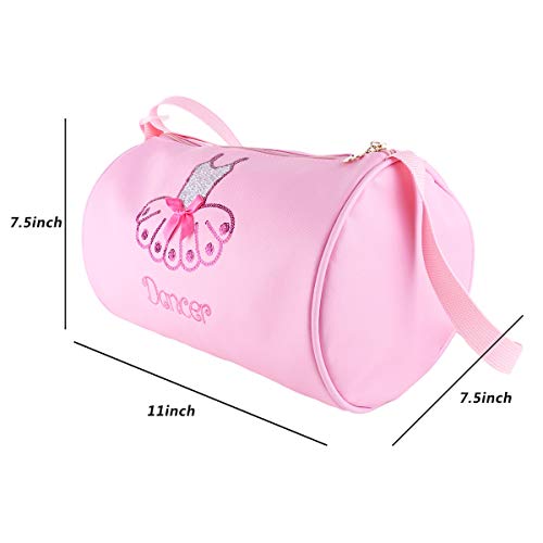 iiniim Bolsa de Ballet Deporte Niña Bolsa Infantil Danza Lentejuelas Brillante Tote Bandolera Mochila Personalizada Bordada Princesa Baile Bailarina Ejercicio Gimnasia Fieness Gym Rosa One Size