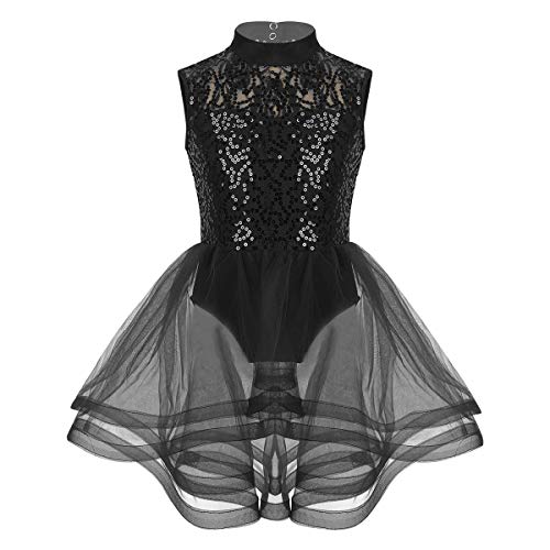 iiniim Disfraz de Bailarina para Niña Vestido de Patinaje Vestido Niña Princesa Maillot Lentejuelas con Falda Tutu Princesa Dancewear 6-14 Años Negro 12 años iiniim Disfraz de Bailarina para Niña Vestido de Patinaje Vestido Niña Princesa Maillot Lentejuelas con Falda Tutu Princesa Dancewear 6-14 Años Negro 12 años