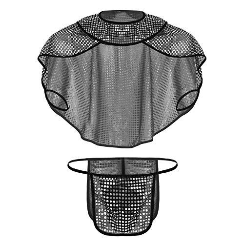 iiniim Disfraz Sexy Gladiador Romano Brillante Lencería Erótica Hombre Ropa Interior Soldado Armadura Cosplay 3PC G-String Tanga + Capa + Escote Sexi Disfrces Halloween Accesorio Negro M iiniim Disfraz Sexy Gladiador Romano Brillante Lencería Erótica Hombre Ropa Interior Soldado Armadura Cosplay 3PC G-String Tanga + Capa + Escote Sexi Disfrces Halloween Accesorio Negro M