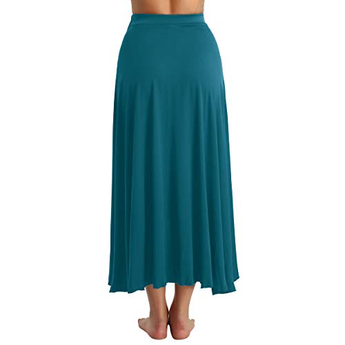 iiniim Falda Danza Latino Mujer Falda Larga de Sevillanas Balie Tango Flamenco Danza del Vientre Falda Maxi Irregular Asimétrico Ropa de Rendimiento Cintura Alta Fiesta Actuación Verde Small