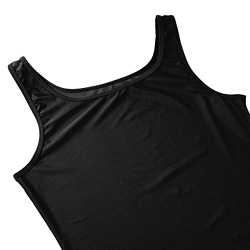 iiniim Hombre Adulto Maillot Elástico de Gimnasia Leotardos Ritmica Danza Ballet sin Mangas Una Pieza Mono Deportivo Liso Men Unitard Body Suave Body Ropa Interior para Adultos Negro X-Large