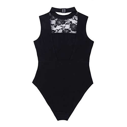 iiniim Maillot de Ballet Mujer Flores Leotardo Encaje de Gimnasia Body de Danza Cuello Alto sin Mangas Fiesta Ropa para Ballet Disfraz Bailarina Negro Small iiniim Maillot de Ballet Mujer Flores Leotardo Encaje de Gimnasia Body de Danza Cuello Alto sin Mangas Fiesta Ropa para Ballet Disfraz Bailarina Negro Small