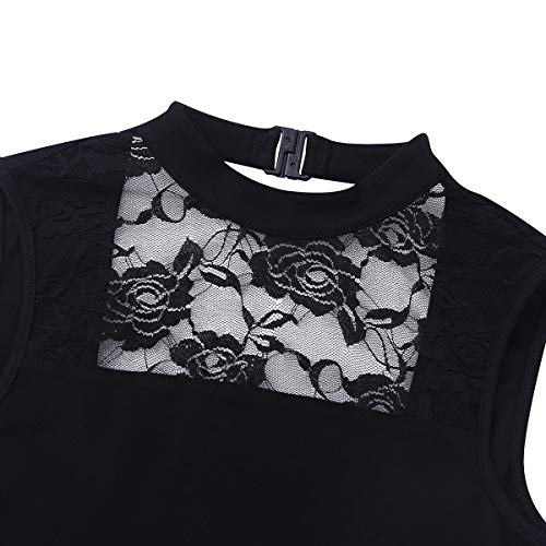 iiniim Maillot de Ballet Mujer Flores Leotardo Encaje de Gimnasia Body de Danza Cuello Alto sin Mangas Fiesta Ropa para Ballet Disfraz Bailarina Negro Small iiniim Maillot de Ballet Mujer Flores Leotardo Encaje de Gimnasia Body de Danza Cuello Alto sin Mangas Fiesta Ropa para Ballet Disfraz Bailarina Negro Small