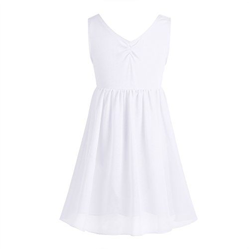 iiniim Maillot de Danza Ballet Gimnasia con Bragas Niña Tutú Princesa Vestido Elegante Infantil Leotardo Baile Clásico Elástico sin Mangas Dancewear para Niñas Chicas Blanco XS iiniim Maillot de Danza Ballet Gimnasia con Bragas Niña Tutú Princesa Vestido Elegante Infantil Leotardo Baile Clásico Elástico sin Mangas Dancewear para Niñas Chicas Blanco XS
