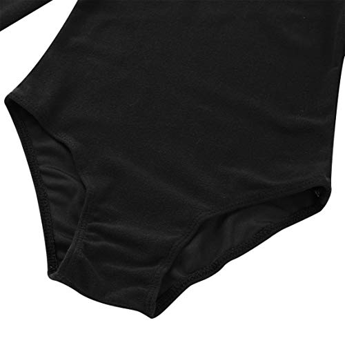 iiniim Maillot de Danza Ballet Niña Mono Deportivo Gimnasia Infantil Leotardo Clásico Bodies Elástico Niña Mangas Largas Ropa Deporte Nude Yoga Fitness Una Pieza Negro 12 años