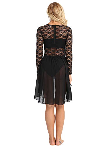 iiniim Maillot Encaje Floral Vestido de Danza Ballet Baile Mujer Tutú Falda de Gasa Leotardo de Gimnasia Clásico Body Adulto Mono Mangas Largas Bodysuit para Fiesta Actuación Negro Small iiniim Maillot Encaje Floral Vestido de Danza Ballet Baile Mujer Tutú Falda de Gasa Leotardo de Gimnasia Clásico Body Adulto Mono Mangas Largas Bodysuit para Fiesta Actuación Negro Small