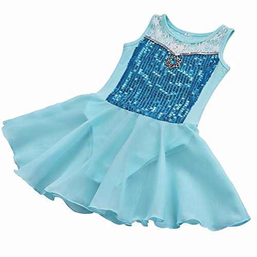 iiniim Maillot Niña Ballet Vestido Encaje Ballet Danza Fiesta Actuación Princesa Vestido Lentejuela Brillante con Braga Interior Fancy Tutú Princesa Disfraz Bailarina 3-12 Años Azul 8 años