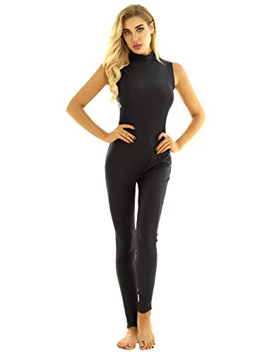iiniim Mono Mujer Largo Traje de Baile Mono Deportivo Body de Yoga Danza Ballet Gimnasia Cuello Alto Unitard Bodycon Jumpsuit Negro Medium iiniim Mono Mujer Largo Traje de Baile Mono Deportivo Body de Yoga Danza Ballet Gimnasia Cuello Alto Unitard Bodycon Jumpsuit Negro Medium