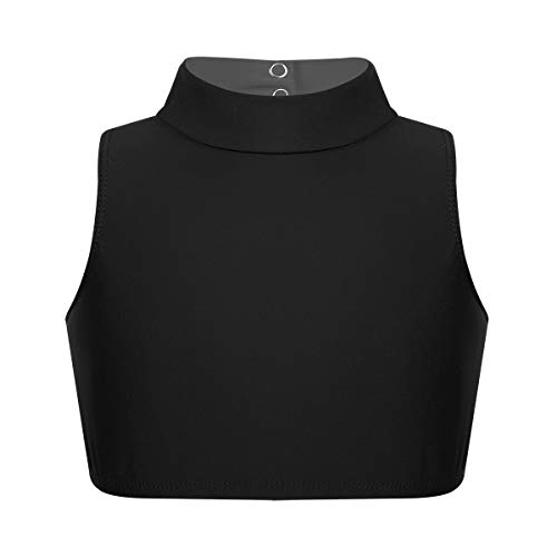 iiniim Niña Camiseta sin Mangas Cuello Alto Espalda Cruzada Abierto Prenda Gimnasia Correas Deportiva Ropa Interior de Danza Ballet Fitness Running Tank Top de Baile Elástica Negro 12 años