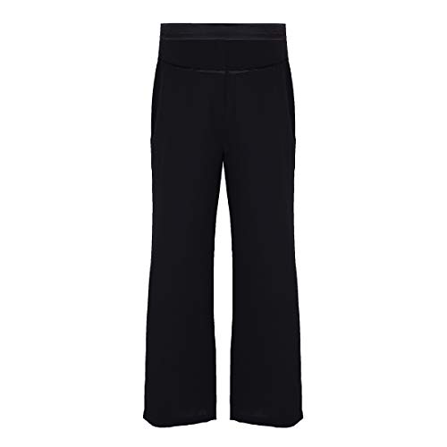 iiniim Pantalón Largo Baile Latino Danza Cintura de Satén Raya Lateral Pantalones Salón de Baile Tango Salsa Danza Moderna Práctica Disfraces Fiesta Ropa Escénica Actuación Negro Large