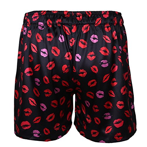 iiniim Pantalones Cortos de Pijama para Hombre Chico Boxeador Suave Impreso Labios Besos de Moda Hombres Pantalones Cortos Ligeros de Estar Casa Salón Deporte Ropa de Dormir Negro Medium iiniim Pantalones Cortos de Pijama para Hombre Chico Boxeador Suave Impreso Labios Besos de Moda Hombres Pantalones Cortos Ligeros de Estar Casa Salón Deporte Ropa de Dormir Negro Medium
