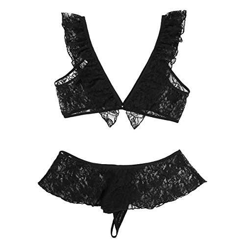 iiniim Sexy Hombre Sujetador Tanga Encaje Negro Transparente Ropa Erótica Lencería Conjunto Sissy Ropa Interior Tops Gay Bikinis para Hombres Adultos Negro L iiniim Sexy Hombre Sujetador Tanga Encaje Negro Transparente Ropa Erótica Lencería Conjunto Sissy Ropa Interior Tops Gay Bikinis para Hombres Adultos Negro L