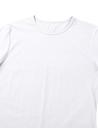 iiniim T-Shirt Body Entrepierna Abierta para Hombre Camiseta Camisa Manga Corta Mono Corto Algodón Ouvert Bodysuit Slim Fit Blanco Medium