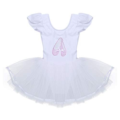 iiniim Vestido de Danza Lentejuelas Niña Ropa de Ballet Maillot Leotardo con Falda Gimnasia Tutu de Fiesta Maillot Manga Corta para Niña Ballet Baile Vestido Disfraz Ballerina Blanco 5-6 Años iiniim Vestido de Danza Lentejuelas Niña Ropa de Ballet Maillot Leotardo con Falda Gimnasia Tutu de Fiesta Maillot Manga Corta para Niña Ballet Baile Vestido Disfraz Ballerina Blanco 5-6 Años