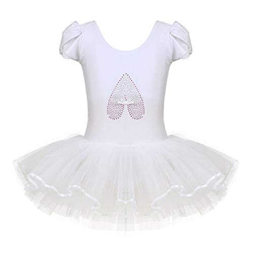 iiniim Vestido de Danza Lentejuelas Niña Ropa de Ballet Maillot Leotardo con Falda Gimnasia Tutu de Fiesta Maillot Manga Corta para Niña Ballet Baile Vestido Disfraz Ballerina Blanco 5-6 Años iiniim Vestido de Danza Lentejuelas Niña Ropa de Ballet Maillot Leotardo con Falda Gimnasia Tutu de Fiesta Maillot Manga Corta para Niña Ballet Baile Vestido Disfraz Ballerina Blanco 5-6 Años