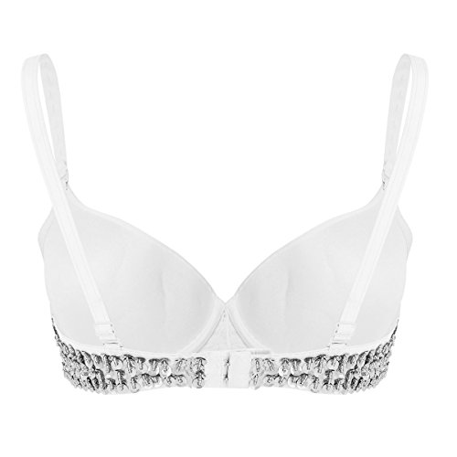 iixpin Mujer Sujetador con Lentejuelas Brillantes Bra Top de Danza de Vientre Sexy Ropa Interior Bikini Verano Beachwear Traje para Fiesta Actuación Clubwear Plateado 38A, 38B, 38C iixpin Mujer Sujetador con Lentejuelas Brillantes Bra Top de Danza de Vientre Sexy Ropa Interior Bikini Verano Beachwear Traje para Fiesta Actuación Clubwear Plateado 38A, 38B, 38C