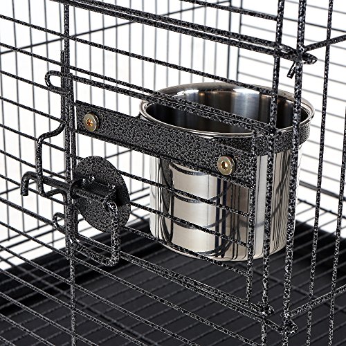 IKAYAA Jaula de Metal Casa para pájaros en Movimiento para Pocjaro Mascotas con Tazon de Acero Inoxidable + Ruedas Bloqueables IKAYAA Jaula de Metal Casa para pájaros en Movimiento para Pocjaro Mascotas con Tazon de Acero Inoxidable + Ruedas Bloqueables