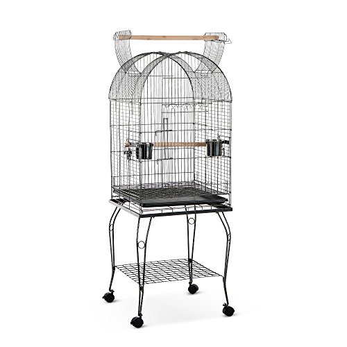 IKAYAA Jaula de Metal Casa para pájaros en Movimiento para Pocjaro Mascotas con Tazon de Acero Inoxidable + Ruedas Bloqueables IKAYAA Jaula de Metal Casa para pájaros en Movimiento para Pocjaro Mascotas con Tazon de Acero Inoxidable + Ruedas Bloqueables