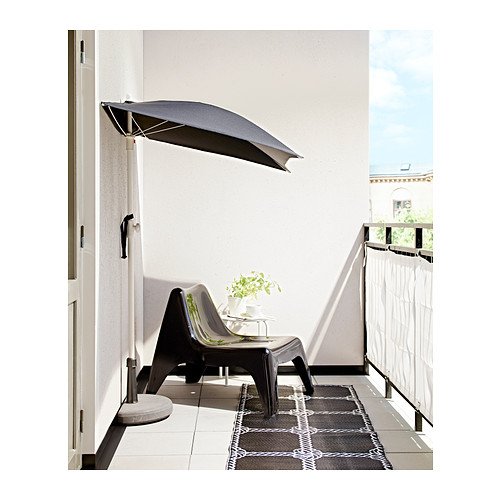 Ikea fliso – Sombrilla, Negro – 160 x 100 cm
