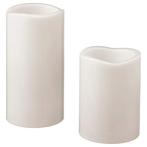 Ikea GODAFTON - Juego de 2 velas de pilar sin llama LED, color gris Ikea GODAFTON - Juego de 2 velas de pilar sin llama LED, color gris