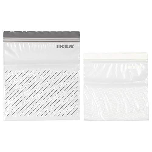 Ikea ISTAD 503.422.37 - Bolsas reutilizables cierre, gris/blanco, 50 unidades Ikea ISTAD 503.422.37 - Bolsas reutilizables cierre, gris/blanco, 50 unidades