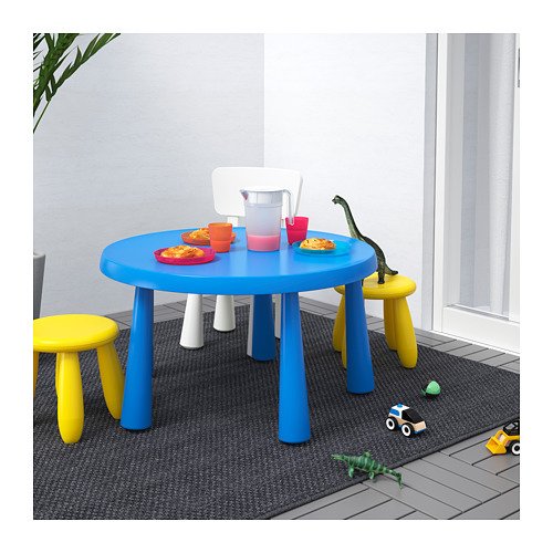 Ikea Mammut 903.651.80 - Mesa infantil para interiores y exteriores, color azul