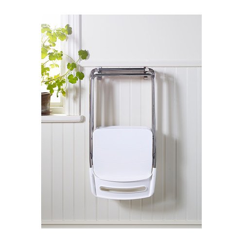 Ikea NISSE - Silla plegable, color blanco brillante, cromado Ikea NISSE - Silla plegable, color blanco brillante, cromado