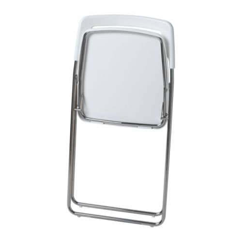 Ikea NISSE - Silla plegable, color blanco brillante, cromado Ikea NISSE - Silla plegable, color blanco brillante, cromado