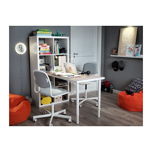 Ikea Olov - Pata de mesa (acero barnizado, ajustable entre 60 y 90 cm, con base protectora para el suelo, incluye tornillos para fijar a tablero), acero, blanco, verstellbar: 60 und 90 cm