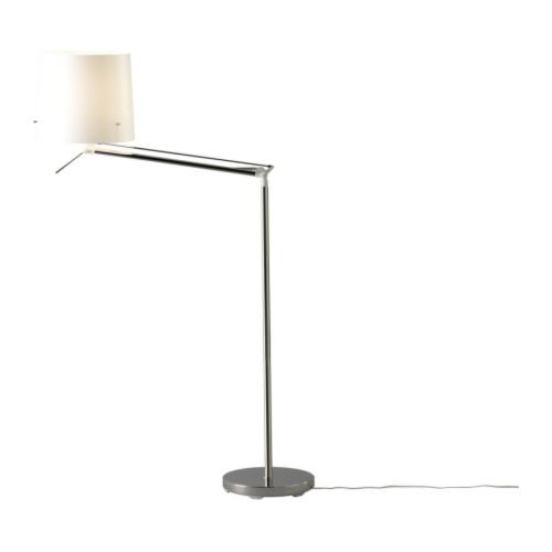 Ikea SAMTID - Lámpara de suelo/lectura, niquelada, blanco