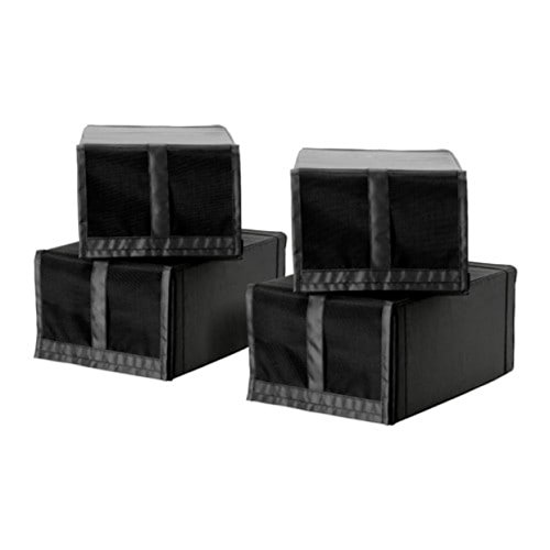 IKEA Skubb - Caja de zapatos (4 unidades, 103.000.36), color negro