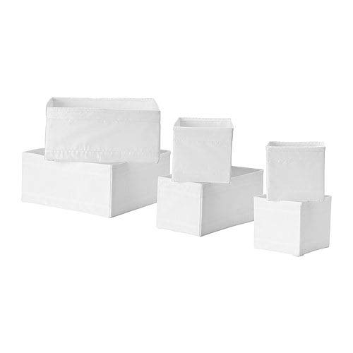 IKEA SKUBB Set 6 Cajas Organizador de Cajones blanco